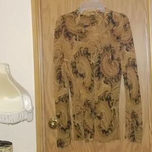 Paisley Hippie Blouse Top Sheer Shirt